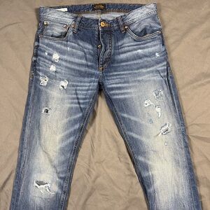 Size 33/34 | Men's Jack & Jones Distressed Denim Jeans Slim Fit Tim